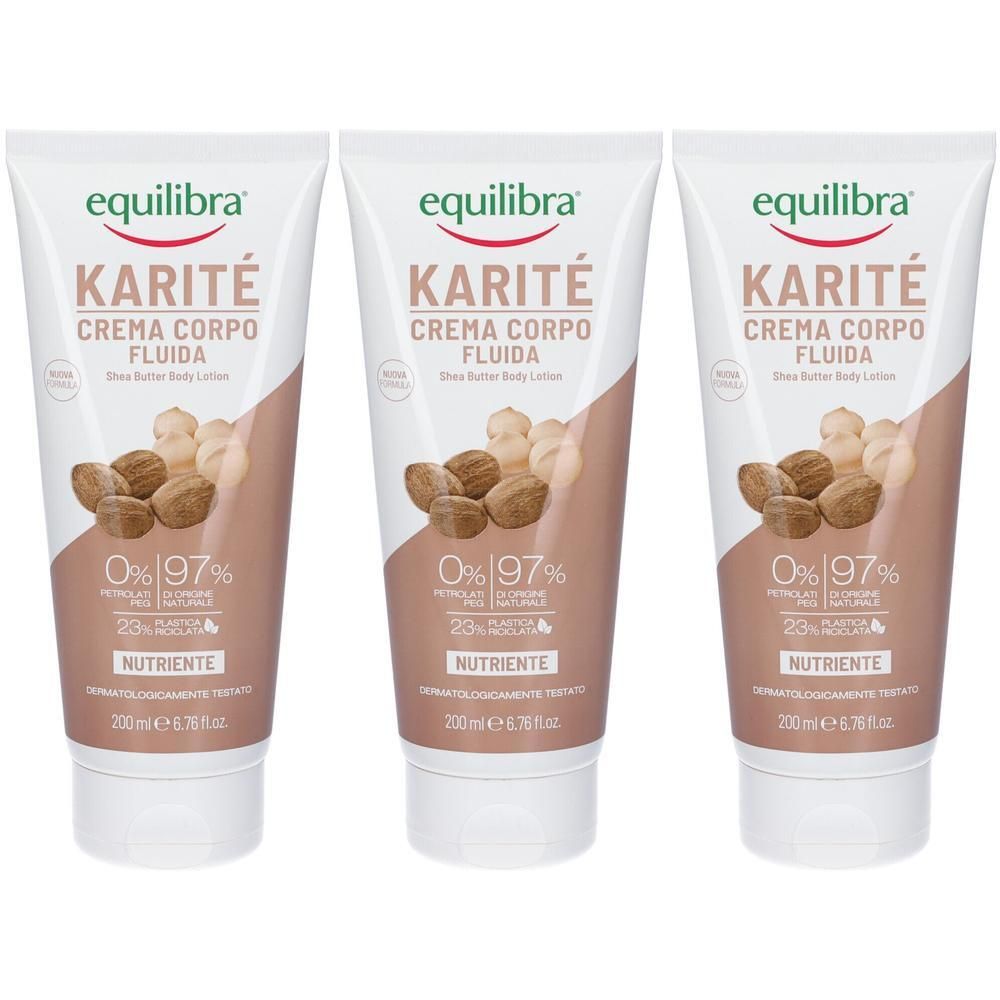 Equilibra® Karitè Crema Corpo Fluida 3x200 ml