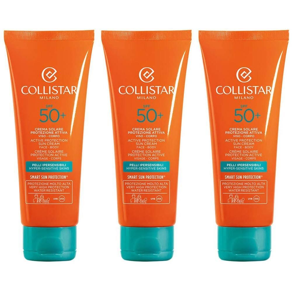 Collistar Crema Solare Protezione Attiva Viso-Corpo SPF 50+ 3x100 ml
