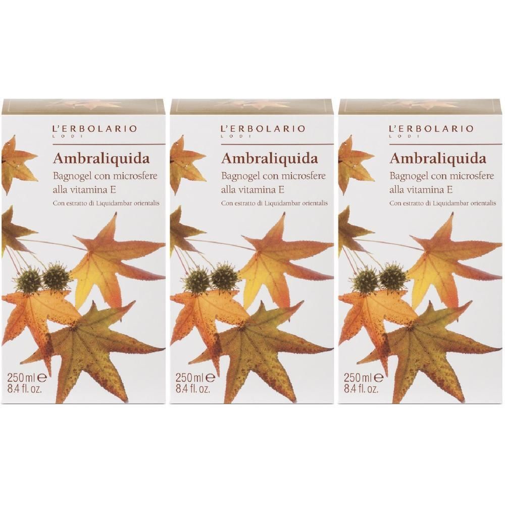 L'Erbolario Ambraliquida Bagnogel con Microsfere alla Vitamina E 3x250