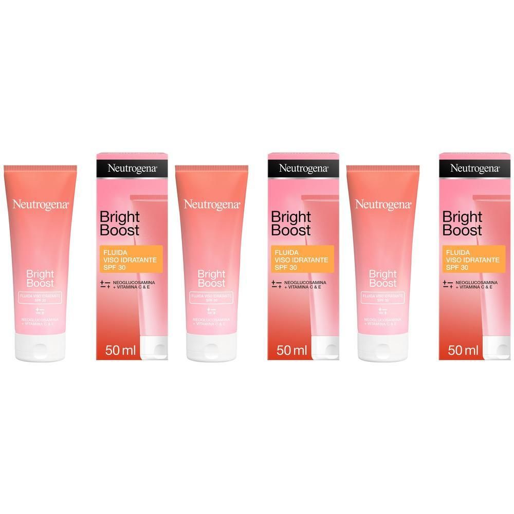 Neutrogena Bright Boost Fluido Viso Idratante, Protezione Solare SPF 3