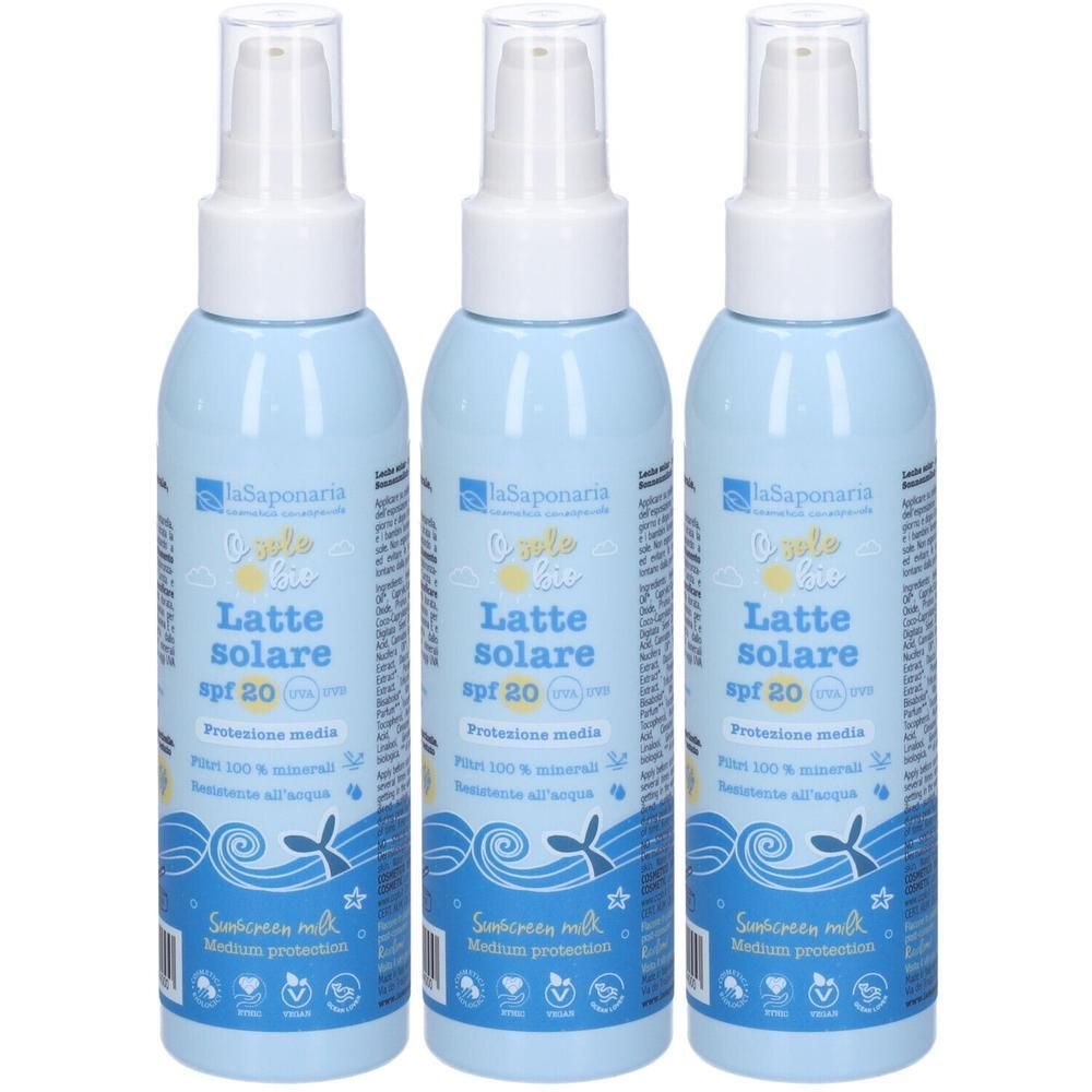 Latte Solare Spf 20 Protezione Media 3x125 ml
