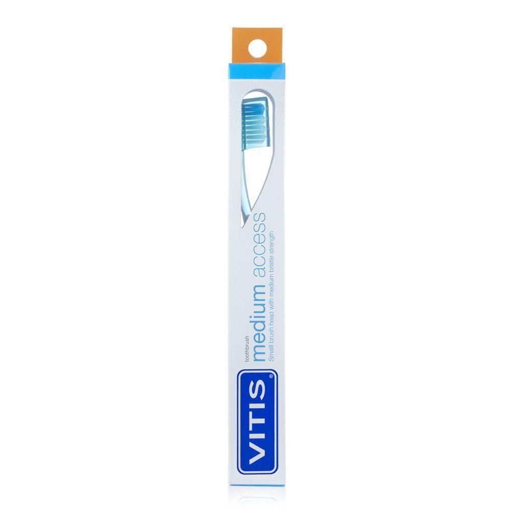 Vitis® Medium Access Blister Spazzolino + Dentifricio da 15 ml 4x1 St