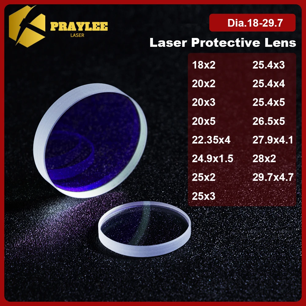 Laserschutzlinse 18 x 2 24,9 x 1,5 27,9 x 4,1 für Raytools Precitec Bodor Oberes unteres Schutzglas Image