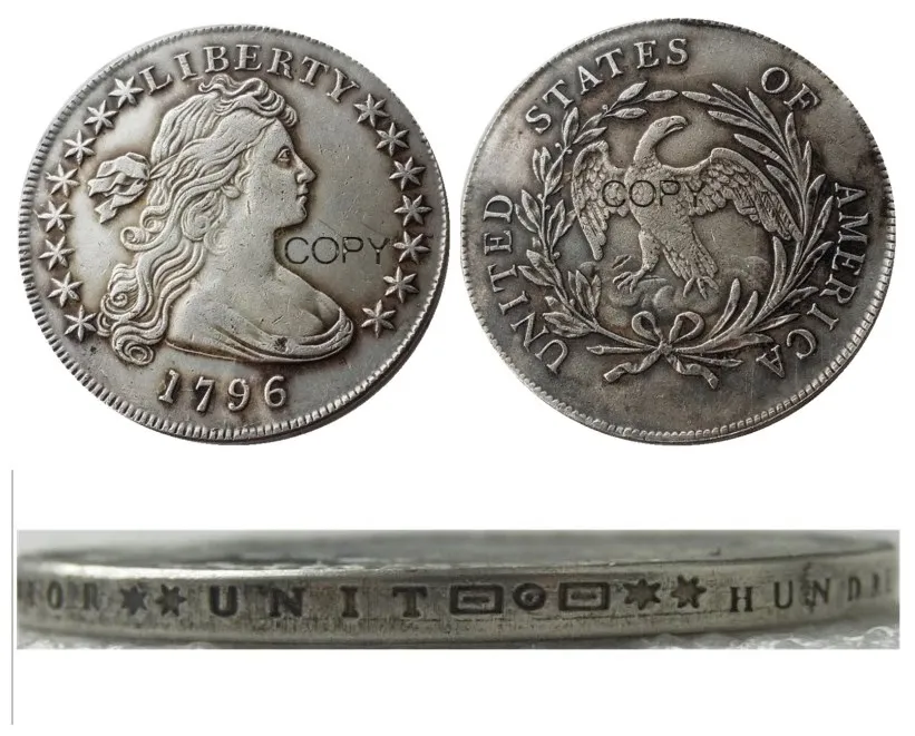 Us 1796 liberty dollar versilberte kopie münze Image