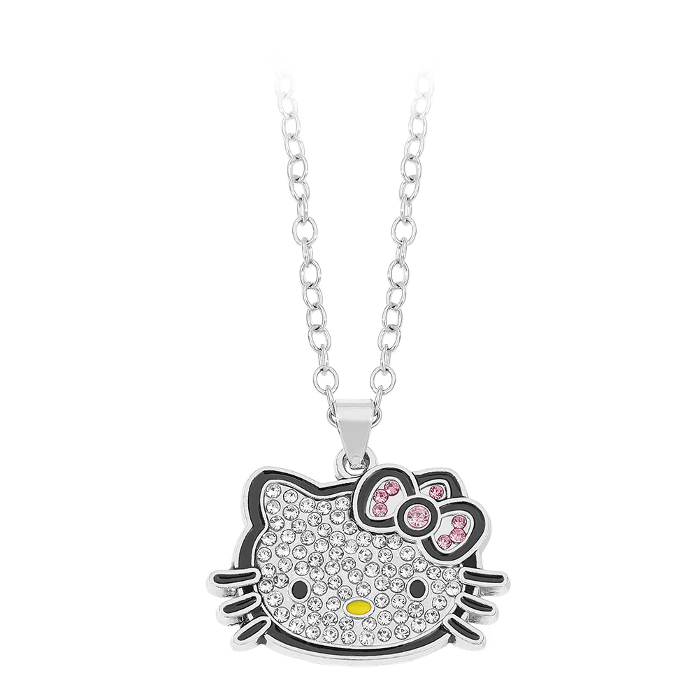 Hello Kitty Halskette Modische Anime-Figur Hello Kitty Anhänger-Halskette für Schüler Geburtstagsgeschenke