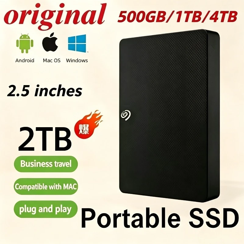 Für Seagate Portable 500 GB externe Festplatte, 2,5 Zoll, USB 3.0, Hochgeschwindigkeits-Speichererweiterung für Laptop, Desktop-PC Image