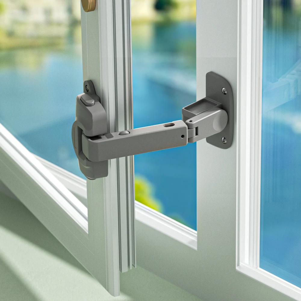Aktualisierte Fenstersicherung für Babys, kindersicherer Fensterbegrenzer für UPVC, verstellbarer Fensterschutz für Holz- und Metallrahmen Image