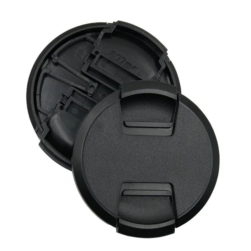 Hochwertige 40,5 49 52 55 58 62 67 72 77 82 mm Center Pinch Snap-on Cap Cover für alle Kameraobjektive Image
