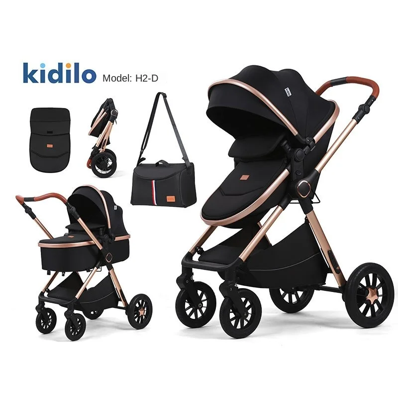 Lazychild Kinderwagen, multifunktionaler Schlafkorb, Kinderwagen zum Sitzen oder Liegen, neuer Kinderwagen mit hoher Landschaft Image