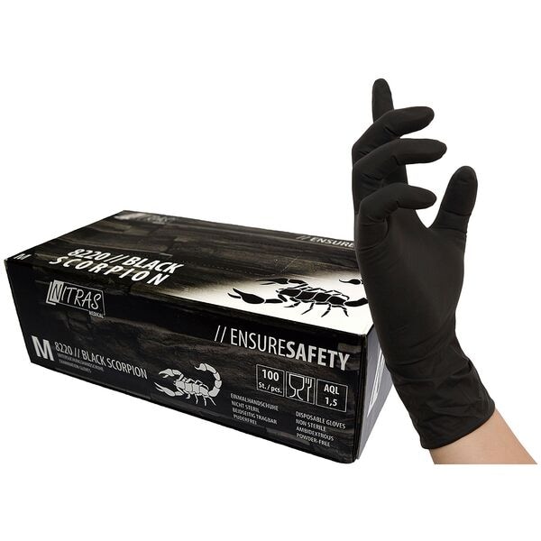 NITRAS MEDICAL 100 Einmalhandschuhe »BLACK SCORPION« Größe M
