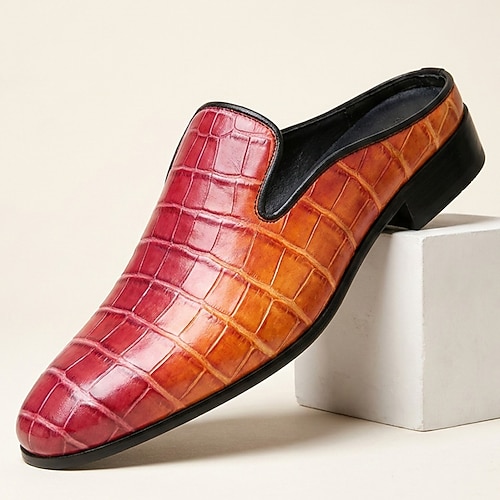 Herren-Slipper mit Krokodilprägung – luxuriöse Designerschuhe, elegantes und repräsentatives Schuhwerk für Hochzeiten, Bankette, Partys und Geschäftsveranstaltungen Image