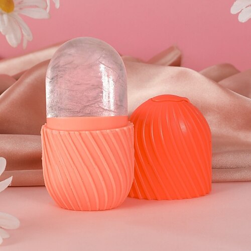 Eis-Gesichtsroller, wiederverwendbare Silikonform für Gesichtsmassage, Augen- und Gesichtspflege. Anwendung von Eis zur Porenverkleinerung, Anti-Falten-Wirkung, Linderung von Schwellungen und zur Image