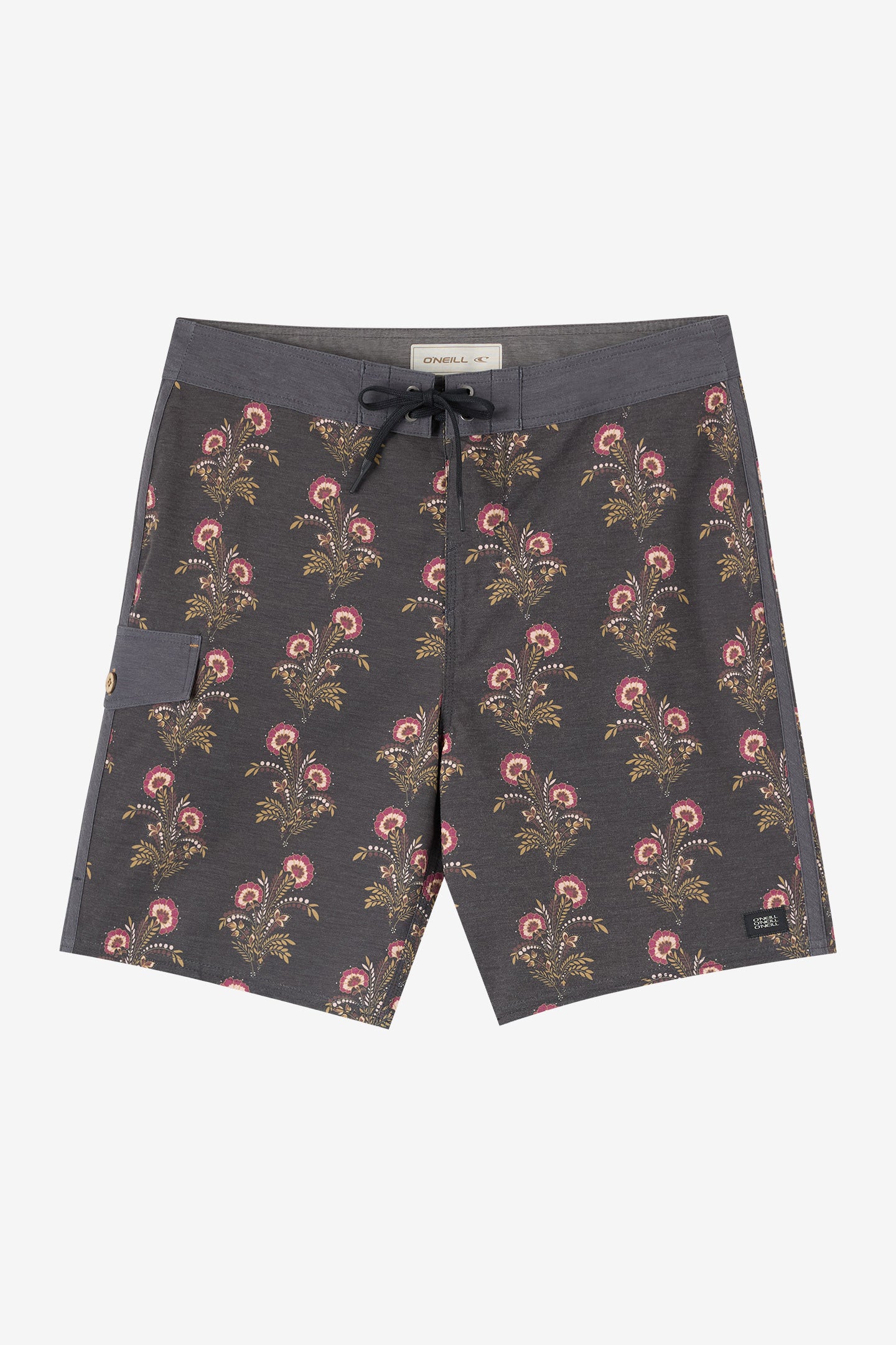 O'Neill Men's Lineup 18"" Board Shorts in Black 2, Size 30, Elastane/Polyester