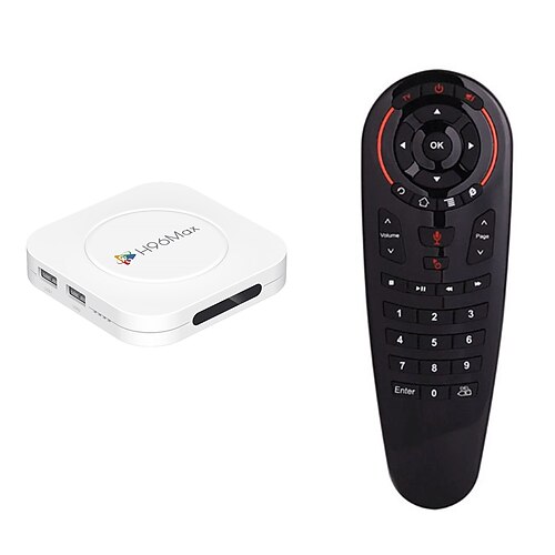 H96 Max Android 14 TV-Box, 8K Ultra HD Smart-Streaming-Media-Player, Google Assistant Sprachfernbedienung, unterstützt Netflix, YouTube, Prime Video und Disney, weiße 8K UHD Heimkino-Systembox für Image