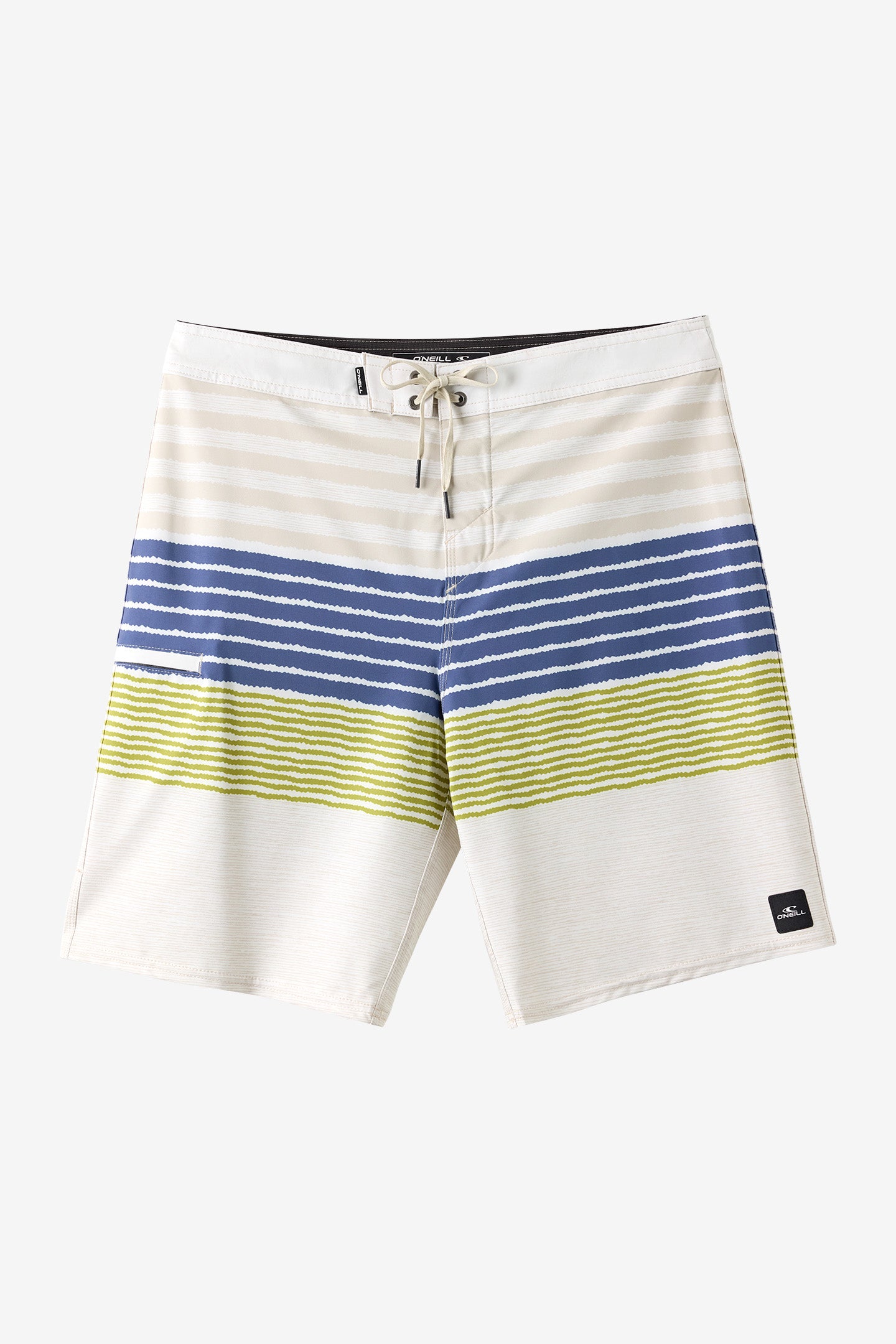 O'Neill Men's Hyperfreak Heat Stripe 20"" Board Shorts in Lt Khaki, Size 34, Elastane/Polyester