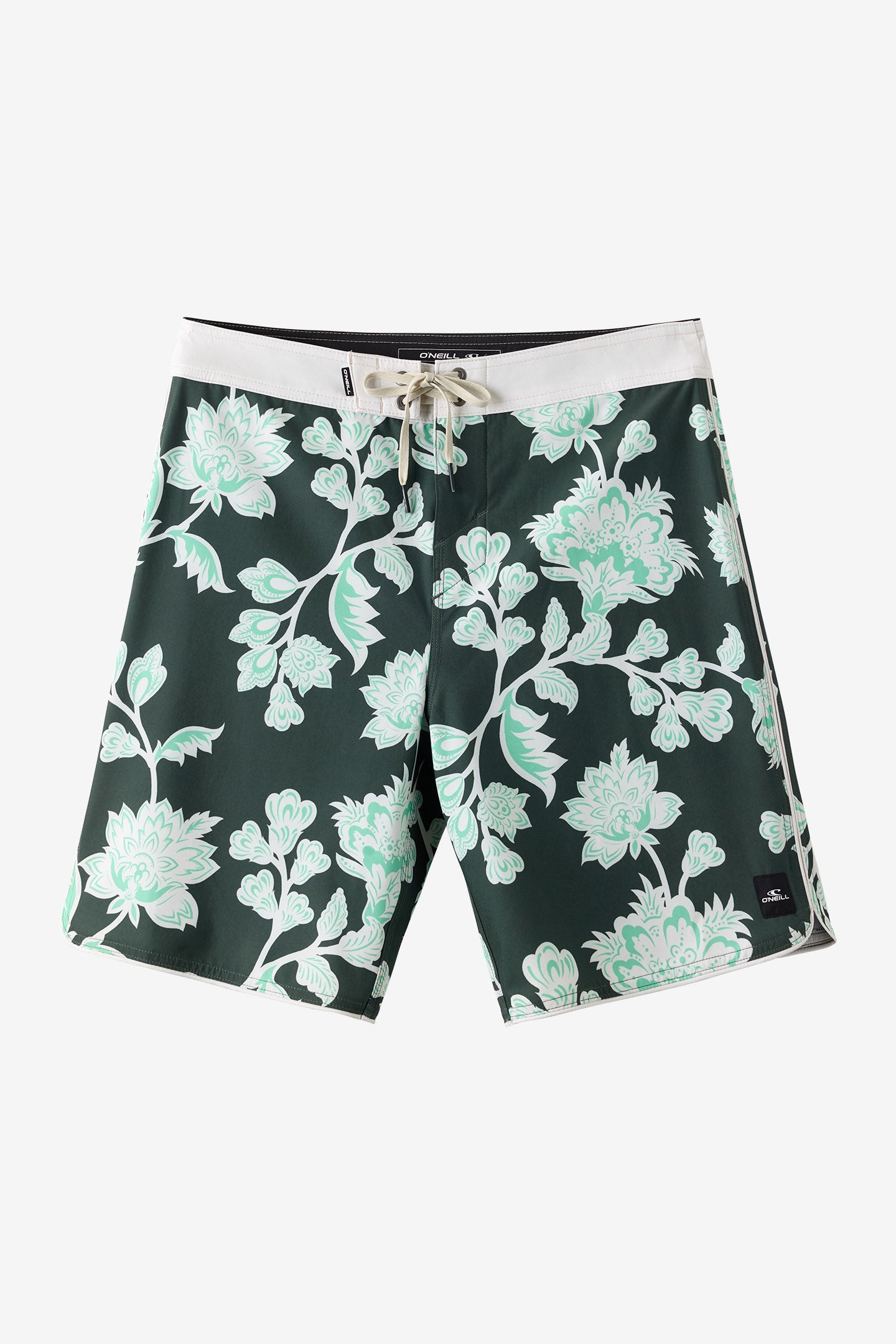 O'Neill Men's Hyperfreak Mysto Scallop 19"" Board Shorts in Hunter Green, Size 40, Elastane/Polyester