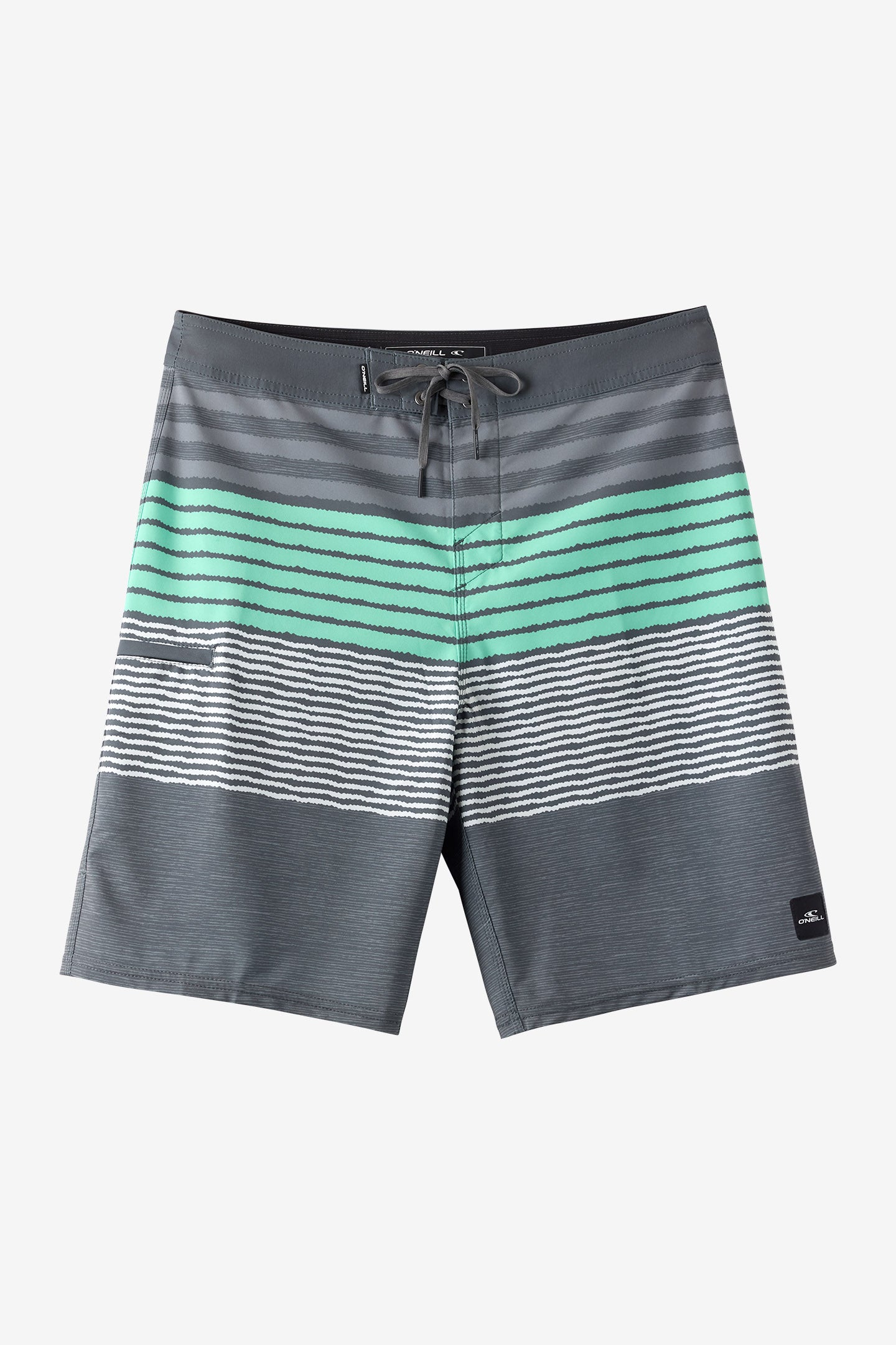 O'Neill Men's Hyperfreak Heat Stripe 20"" Board Shorts in Dark Shadow, Size 42, Elastane/Polyester