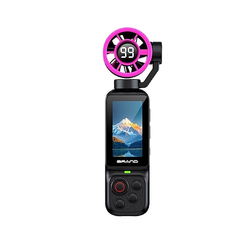 Handkamera mit Ventilator, tragbarer 2-in-1-Vlogging-Ventilator mit 180° drehbarem Kopf, verwacklungsfreie Taschenkamera für Outdoor-Aktivitäten wie Reisen und Wandern, LCD-Bildschirm Digitale Image