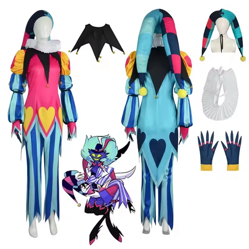 Anime Fizzarolli Cosplay Kostüm Oberteile Hosen mit Hut Halstuch Handschuhe Komplettset Rollenspiel Halloween Karneval Kostüm Anzug Image