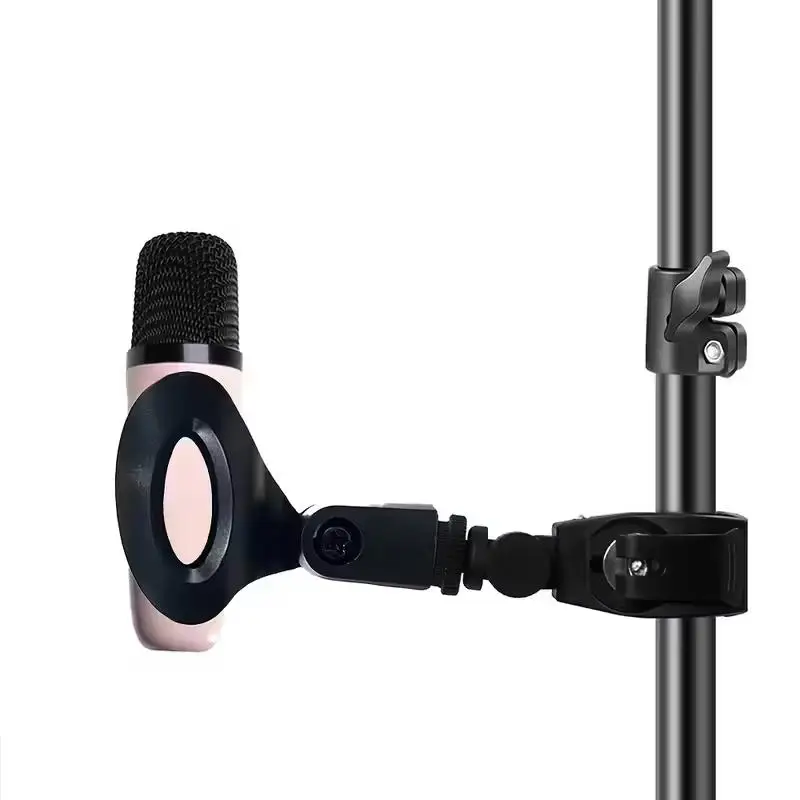 Trommel-Mikrofon-Clip-Halter, Mikrofon-Krabben-Klemmhalterung, 1 Stück ABS, für Mikrofonständer und Trommelfelgen-Einstellung, 5/8 bis 3/8 Gewinde, Mikrofon-Clip Image