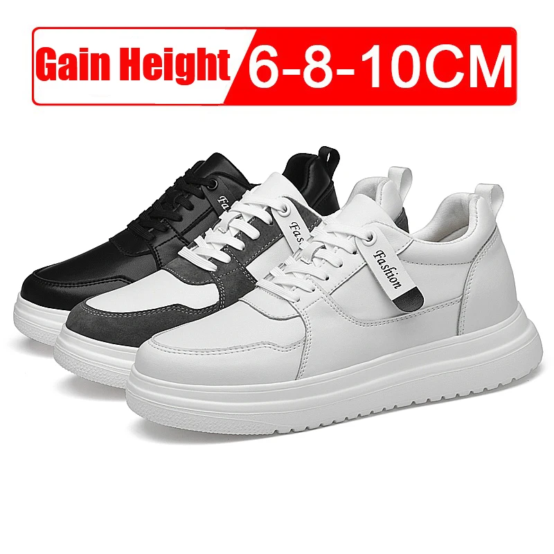 Männer Aufzug Höhe Erhöhen Schuhe Turnschuhe Schuhe für Männer 10 cm Sport Casual Unsichtbare Innere Erhöhung 8 cm Weiße Schuhe