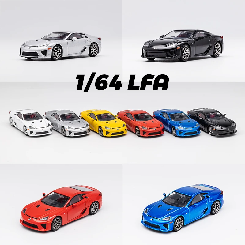 DCT 1/64 LFA Modellauto Vintage Sportfahrzeug Druckgussauto Hobby Sammlung Spielzeug mit Vitrine für Erwachsene