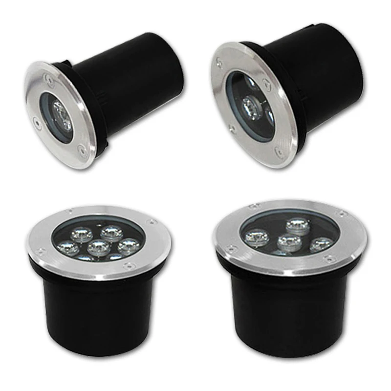 LED-Untergrundleuchte, 1 W, 3 W, 5 W, 7 W, LED-Stehlampe, Bodenleuchte für den Außenbereich, Landschaft, Garten, quadratischer Weg, vergrabener Hof, 85–265 V, DC12 V, IP67