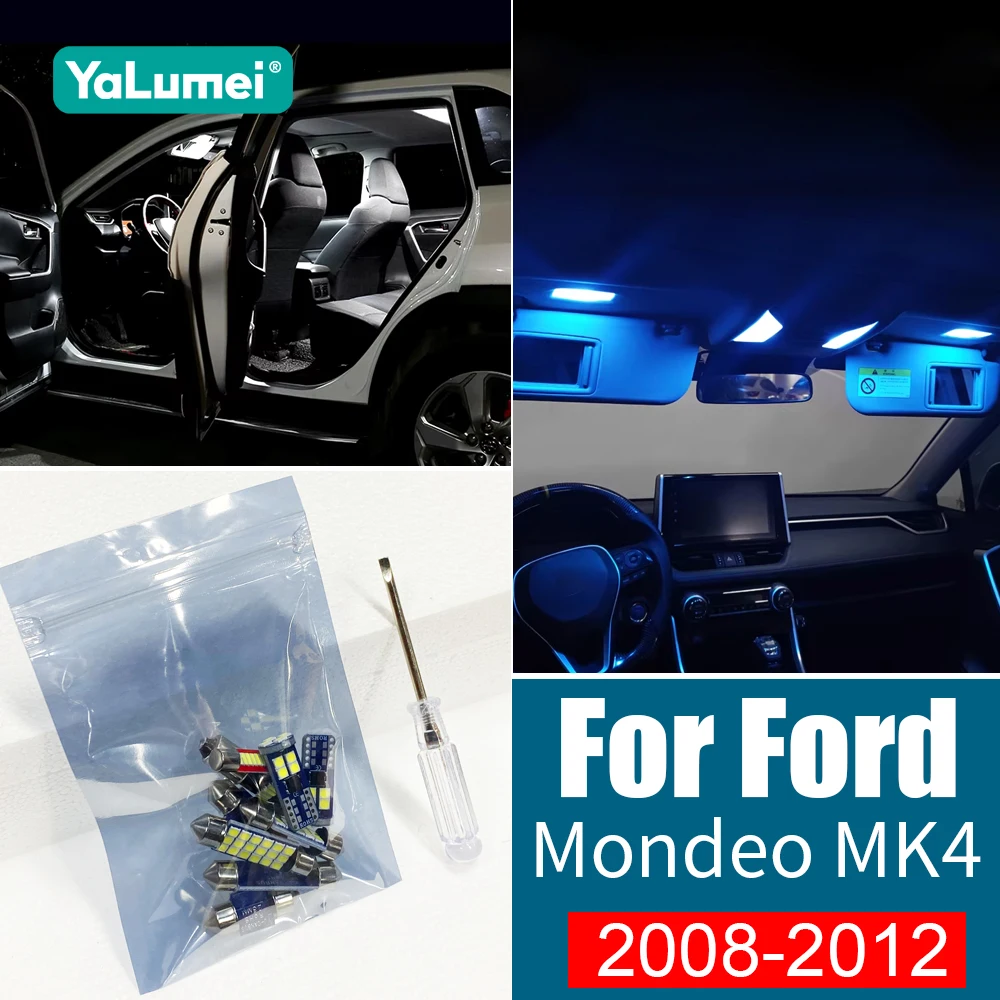 Für Ford Mondeo 4 MK4 2008 2009 2010 2011 2012 11-teiliges Auto-LED-Lampen-Set Leselampen Kofferraum Schminkspiegel Beleuchtung Zubehör Image