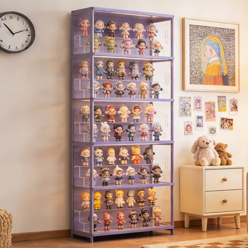 Handgefertigter Vitrinenschrank, hochauflösendes, transparentes Acryl-Modellspielzeug-Aufbewahrungsregal, mehrschichtiger staubdichter Vitrinenschrank