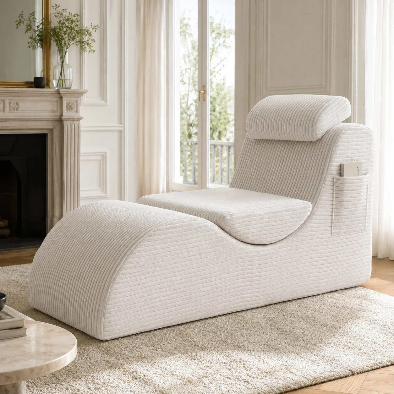 LVHOM Moderner Casual-Sessel, Ergonomischer Cord-Relaxsessel für Wohnzimmer, Schlafzimmer & Büro