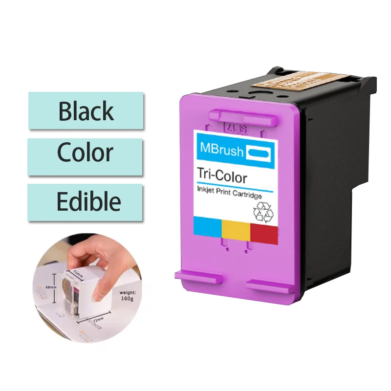 Mbrush Mini cartouche de remplacement pour imprimante couleur cartouche alimentaire couleur café noir cartouche intérieure Logo encre