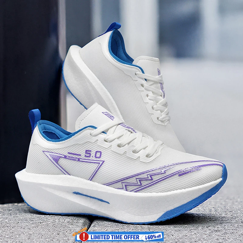 Laufschuhe Dämpfende Jogging-Schuhe mit Carbonplatte Marathon Herren Sport Atmungsaktive Wanderschuhe Damen Rutschfeste Freizeitschuhe