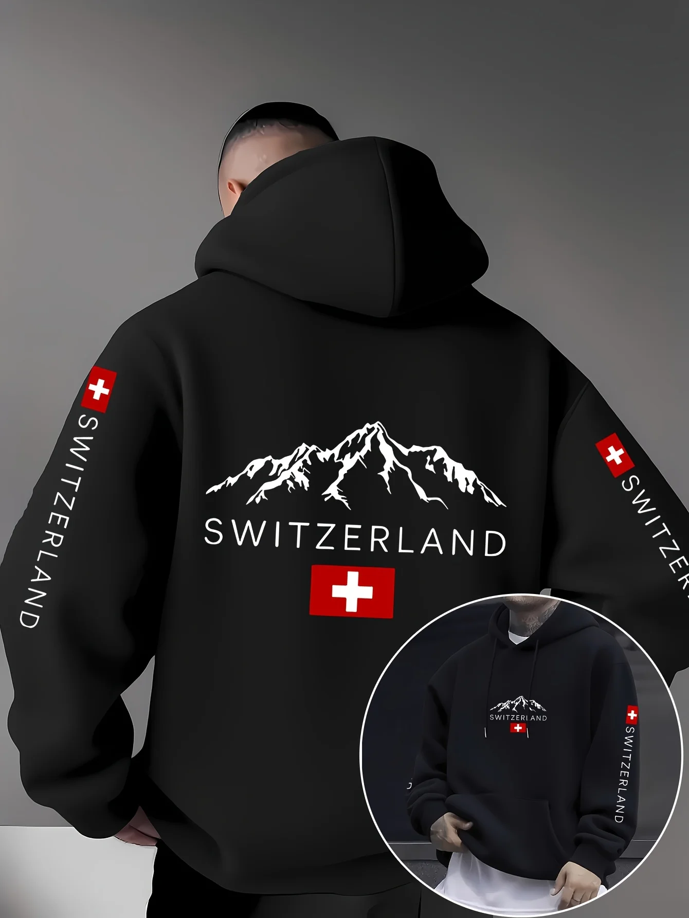 SWITZERLAND Mountain Print Herren Damen Hoodie Sport Outdoor Street Casual Hip-Hop Jersey Racing Team Herbst Winter Sweatshirt Top Image