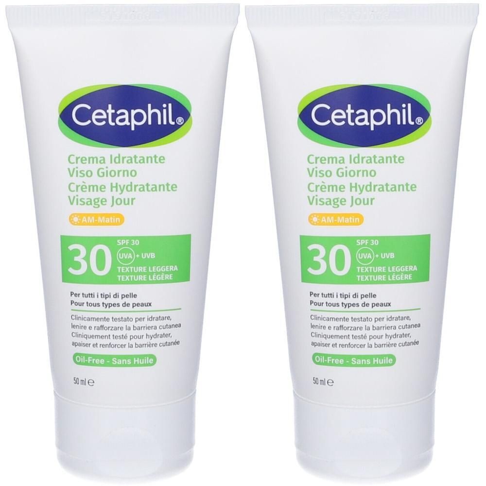 Cetaphil Crema Idratante Viso Giorno SPF 30 2x50 ml