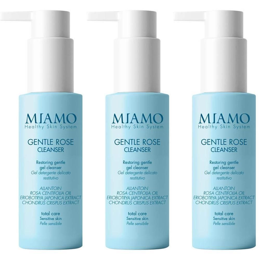Miamo Gentle Rose Gel Detergente Viso Formato Travel Size 3x50 ml