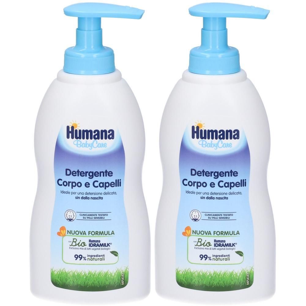 Humana BabyCare Detergente Corpo e Capelli 2x300 ml Sapone liquido