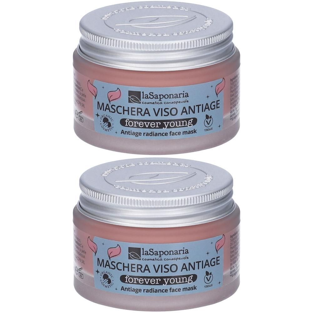 Maschera Viso Anti-Age Illuminante Forever Young 2x50 ml