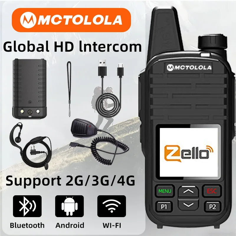 MOTOLOLA Zello 2G 3G 4G POC Drahtlose Fernbedienung Walkie Talkie Android Bluetooth Global PTT WiFi Globale Abdeckung 5000 km Image