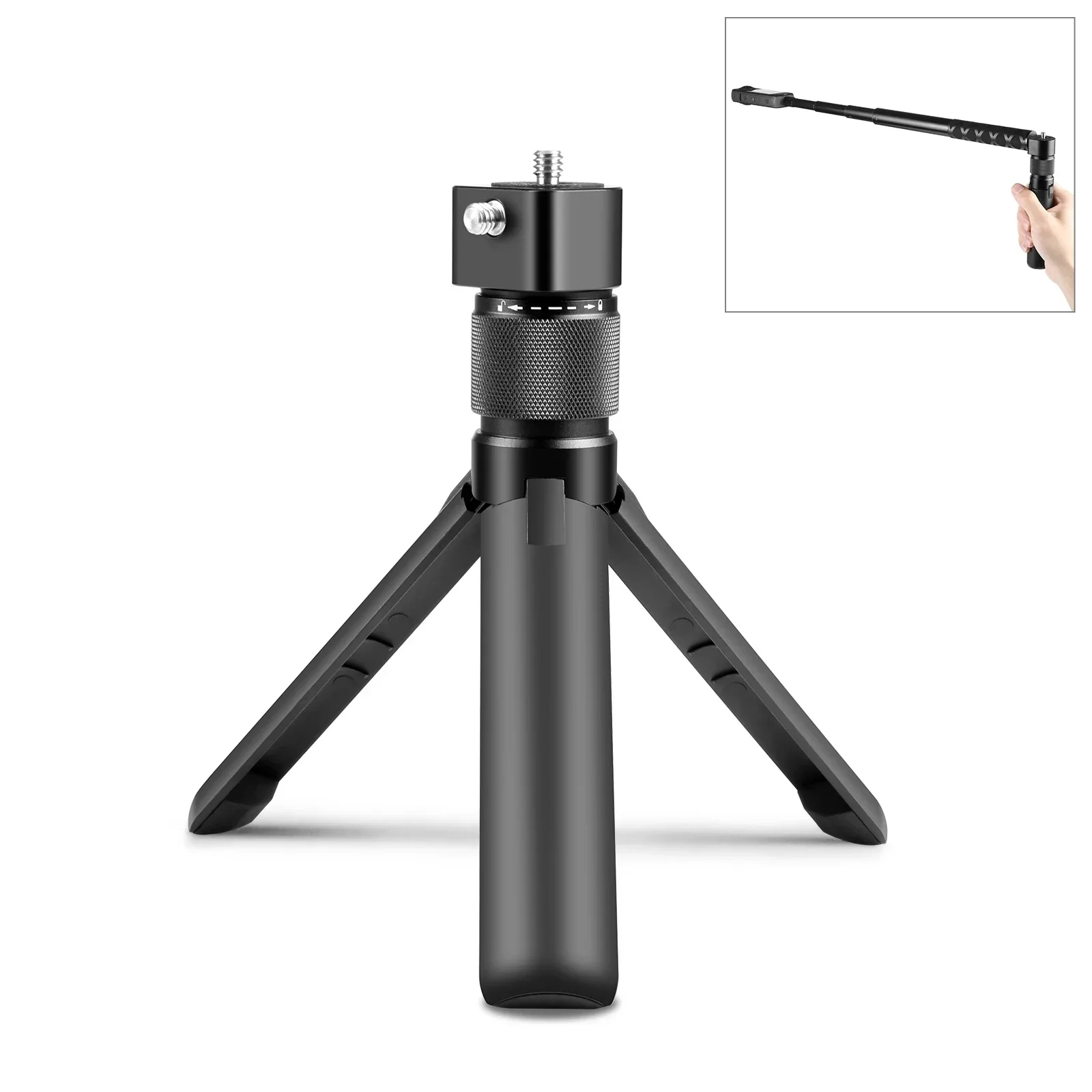 MaxGo Desktop-Stativ mit Drehgriff für Insta360 X4 / X3 / X2/DJI / GoPro 13. Kamerazubehör mit 1/4 Schraubstativständer Image