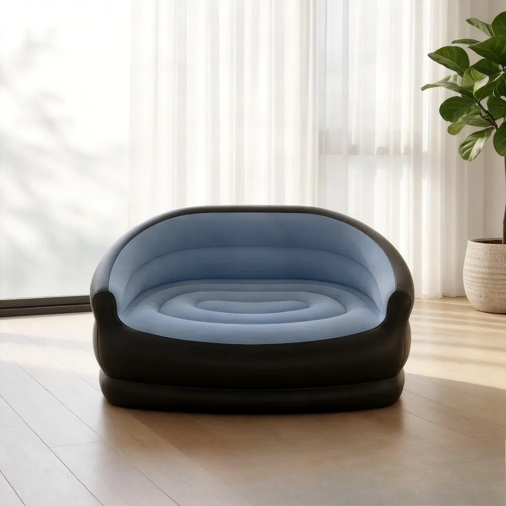 Aufblasbares Doppelsofa, Beflocktes Aufblasbares Sofa, Doppel-Aufblasbares Faulenzersofa, Outdoor-Sofa, Faltbares Outdoor-Sofa