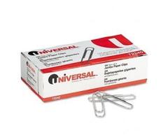 Universal UNV72240 Nonskid Paper Clips, Wire, Jumbo, Silver, 100 Per Box, 10 Boxes Per Pack