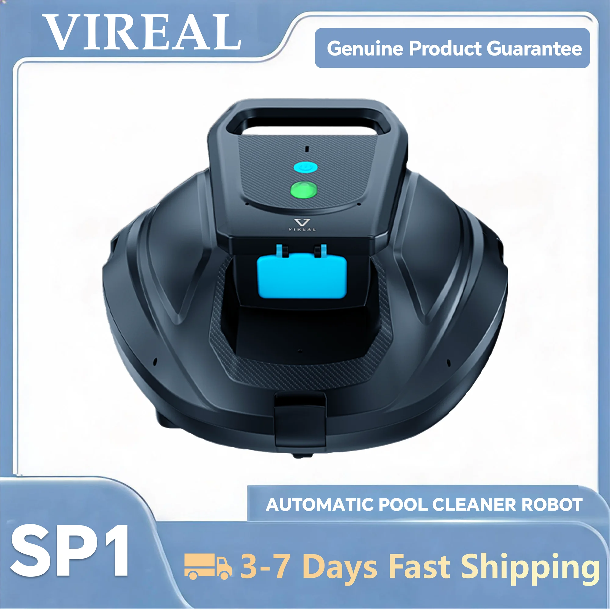 Aspirateur robotisé pour piscine SP1, nettoyeur de piscine sans fil avec autonomie de 130 minutes, stationnement automatique, charge rapide en 2,5 heures, pour piscines hors sol et piscines enterrées à fond plat jusqu'à 80 pieds de profondeur ㎡