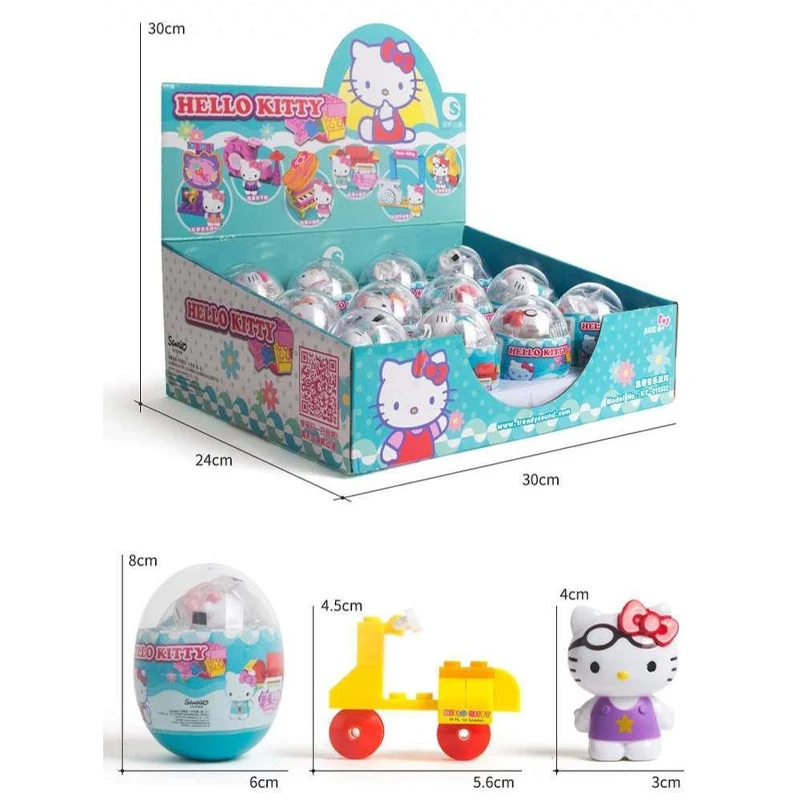 Sanrio Hello Kitty 45. Jubiläum Sommerurlaub Bausteine Überraschungsei Niedliche Kitty Katze Minifigur Bausteine Kinderspielzeug Geschenk