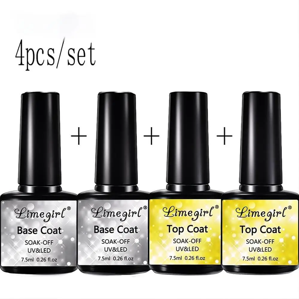 LIMEGIRL Multifunktionaler Nagel-Decklack und Grundlack für Nägel, UV-Gel-Nagellack, Soak-Off-Lackset, No-Säure-Grundierung, Maniküre-Set Image