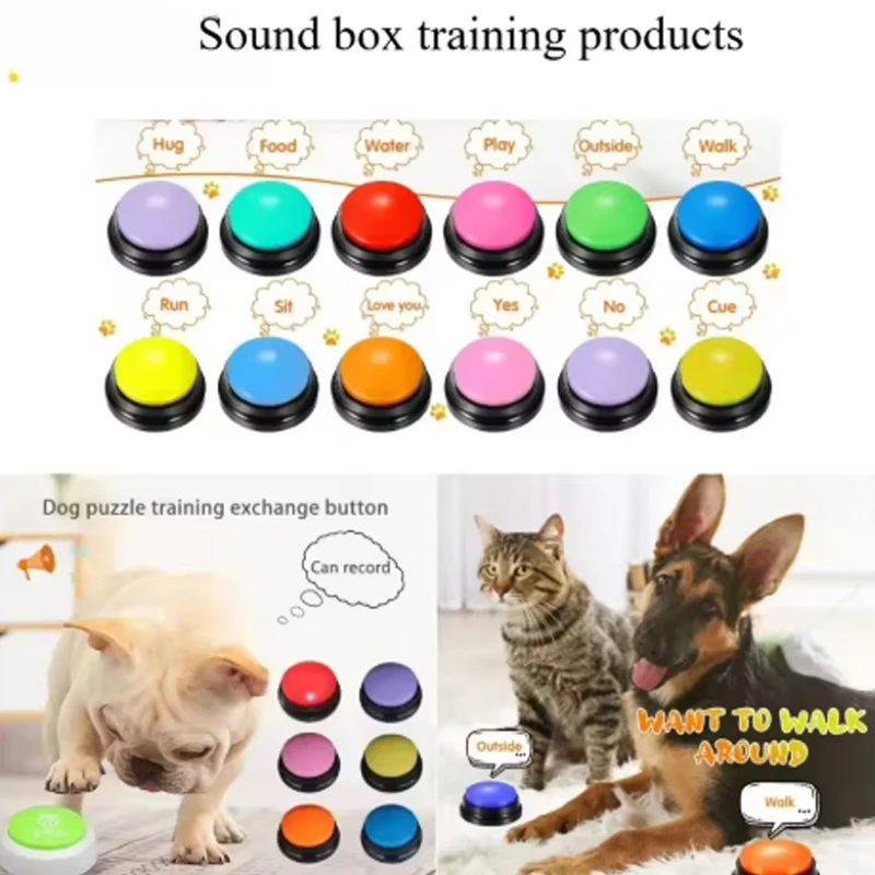 Hot Dog Kommunikationsknöpfe Sprachaufnahme-Taste für Haustiertraining Buzzer 30 Sekunden Aufnahme Wiedergabe Lustiges Geschenk zum Sprechen Image