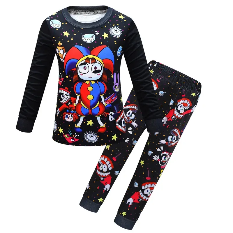 Wiwiwi 123 printemps automne cirque numérique ensembles de vêtements pour enfants vêtements de nuit pour garçons vêtements enfants pyjamas ensemble bébé filles dessin animé Pomni