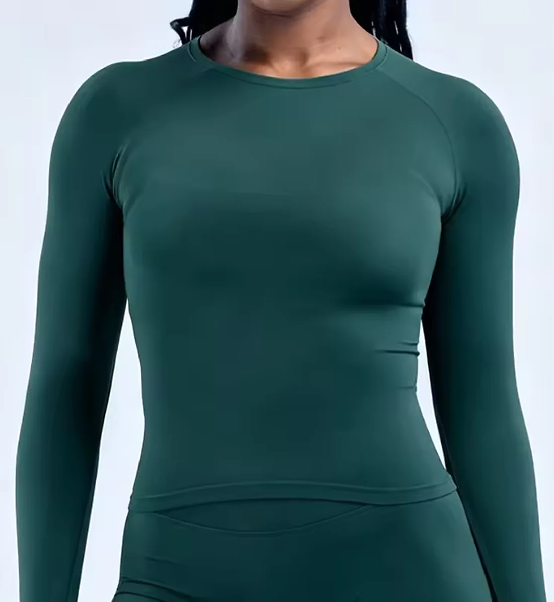 Dl0go Nahtloses Yoga-T-Shirt für Damen, Impact Sports Top, Langarm-Workout-Shirt, schnell trocknende Sportbekleidung für das Fitnessstudio Image