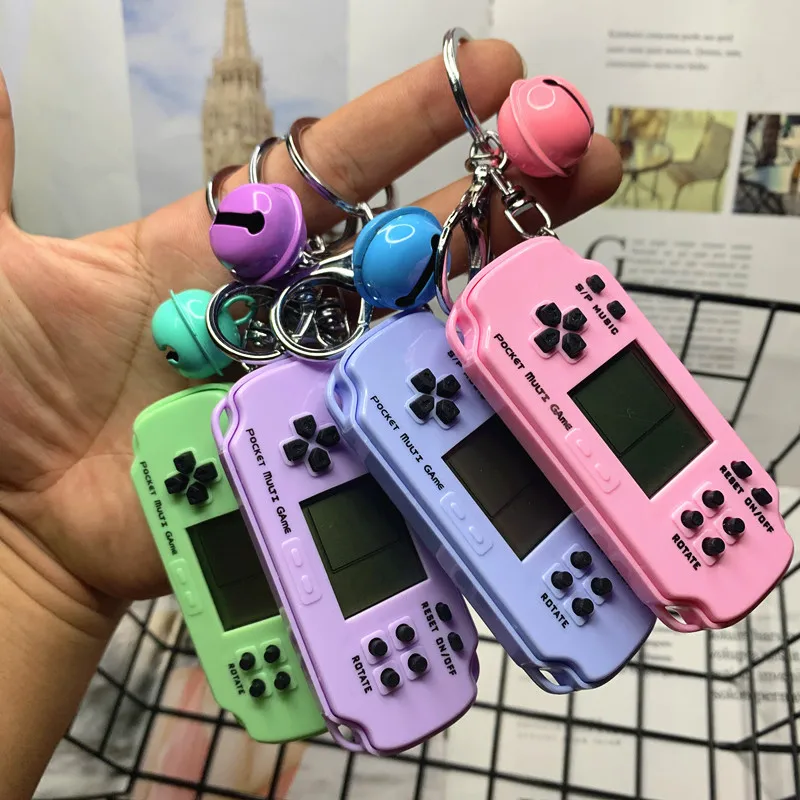 retro games keychain Console Built-in 26 Games Video Game Handheld Game Players Toys Christmas Kids Gifts with Keychain
