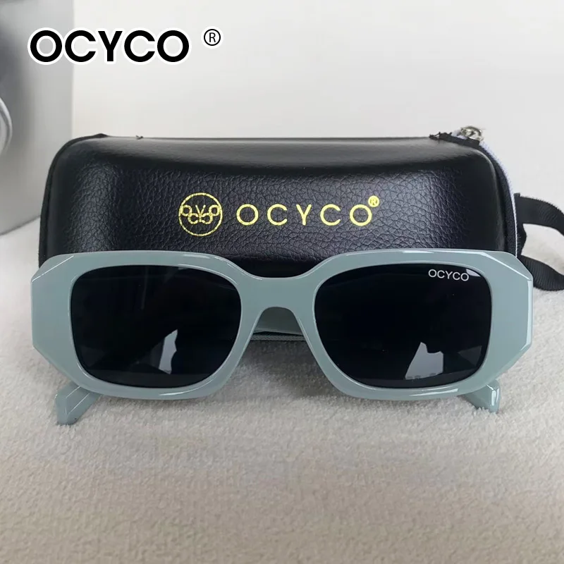 OCYCO Hochwertige quadratische Sonnenbrille für Damen und Herren, UV400, Unisex-Sonnenbrille, für Reisen, Wandern, Strand, Angeln, Brillen mit Etui Image