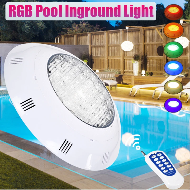 12/18/24/36/45 W LED Unterwasser-Schwimmbadbeleuchtung RGB Farbwechsel AC12V IP68 Wasserdichte Lampe mit Fernbedienung Image